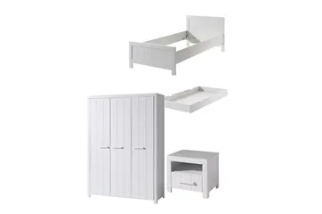 Säng med sängbord, 3-dörrars garderob, låda Erik - Möbler - Säng - Möbelset för sovrum