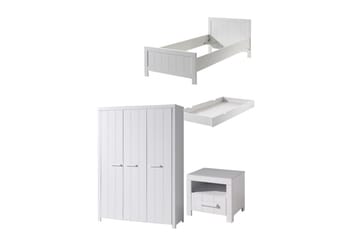 Säng med sängbord, 3-dörrars garderob, låda Erik - Möbler - Säng - Möbelset för sovrum