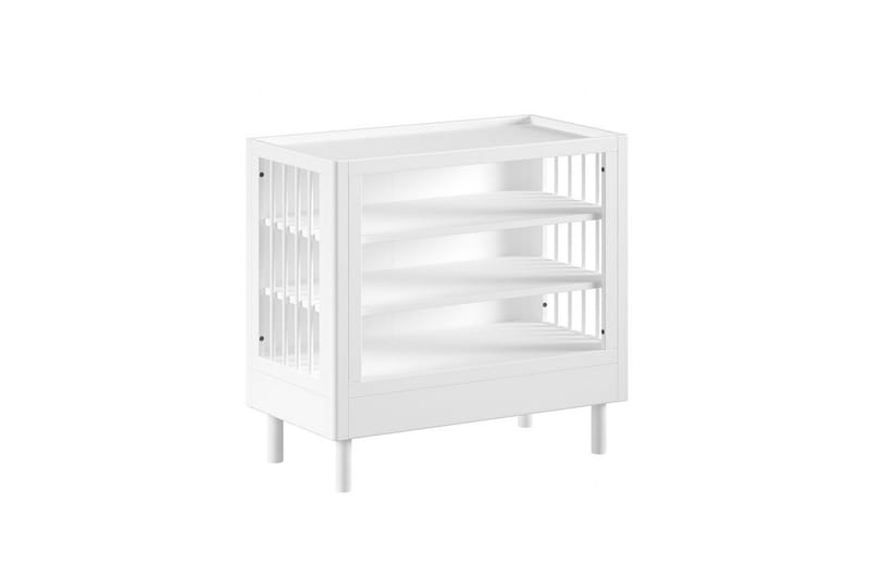 Säng med sängbord, garderob, skötbord Forrest Vit bok - Vit bok - Möbler - Säng - Möbelset för sovrum