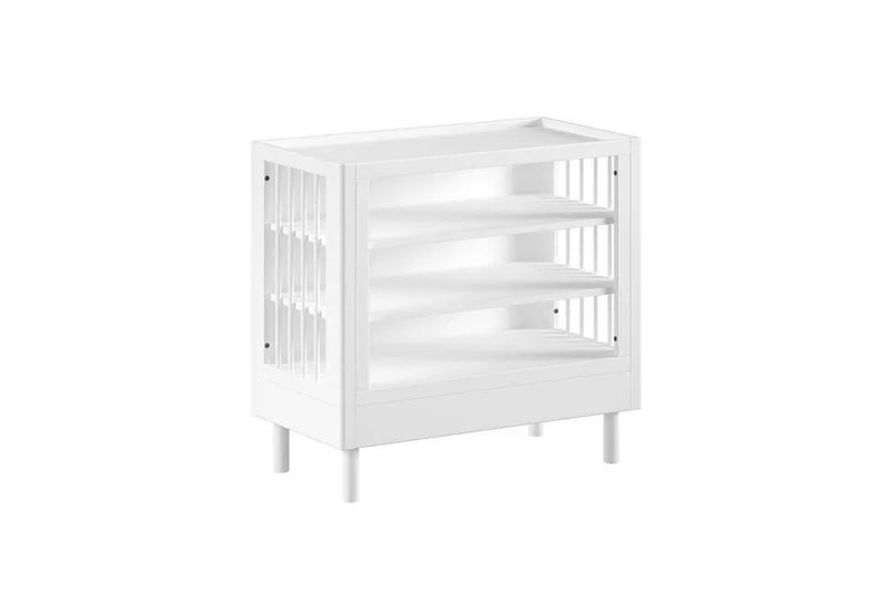 Säng med sängbord, garderob, skötbord Forrest Vit bok - Vit bok - Möbler - Säng - Möbelset för sovrum