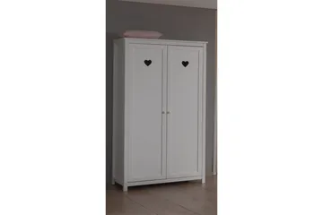 Säng med sängbord, garderob, skrivbord, bokhylla Amori Vit 2 dörrar - 2 dörrar - Möbler - Säng - Möbelset för sovrum