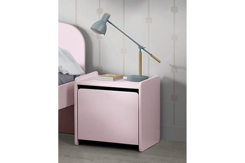 Säng med sängbord Vägg hyllor Kiddy Rosa - Rosa - Möbler - Säng - Möbelset för sovrum