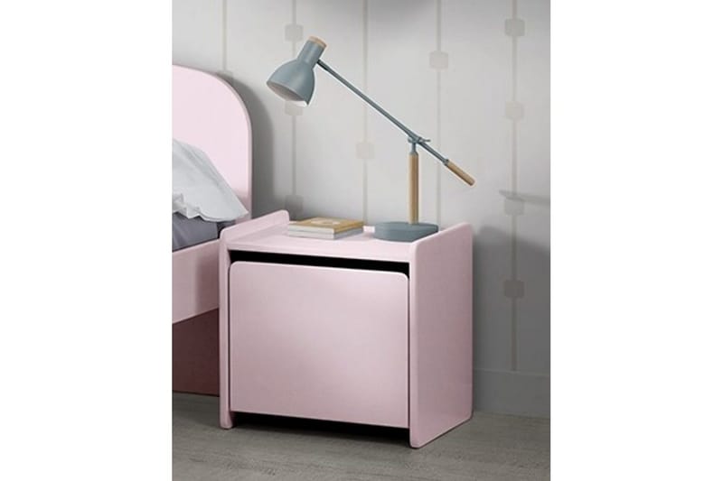Säng med sängbord Vägg hyllor Kiddy Rosa - Rosa - Möbler - Säng - Möbelset för sovrum