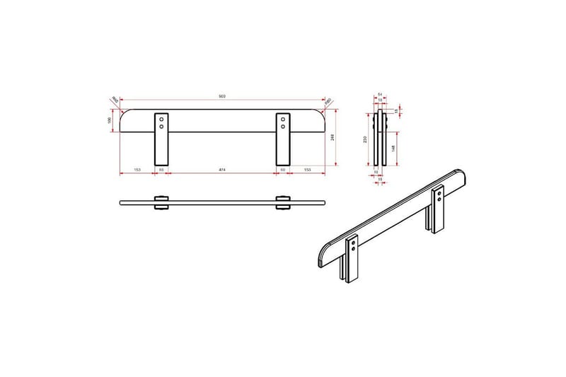 Säng med sängbord Vägg hyllor Skyddsrail Kiddy Mintgrön - Mintgrön - Möbler - Säng - Möbelset för sovrum