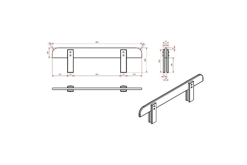 Säng med sängbord Vägg hyllor Skyddsrail Kiddy Rosa - Rosa - Möbler - Säng - Möbelset för sovrum