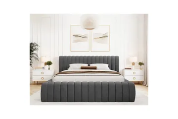 Säng med stoppning Eltap Carilla med metallram/gaslyft/förvaring - Sola 06, Grå, 180x200 cm - Möbler - Säng - Säng med förvaring