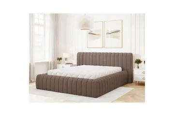 Säng med stoppning Eltap Carilla med metallram/gaslyft/förvaring - Tonall 22, Brun, 160x200 cm - Möbler - Säng - Säng med förvaring