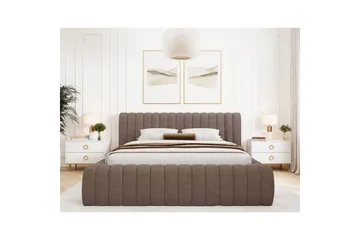 Säng med stoppning Eltap Carilla med metallram/gaslyft/förvaring - Tonall 22, Brun, 160x200 cm - Möbler - Säng - Säng med förvaring