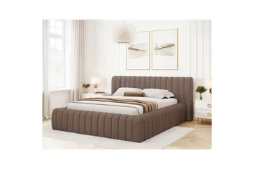 Säng med stoppning Eltap Carilla med metallram/gaslyft/förvaring - Tonall 22, Brun, 160x200 cm - Möbler - Säng - Säng med förvaring