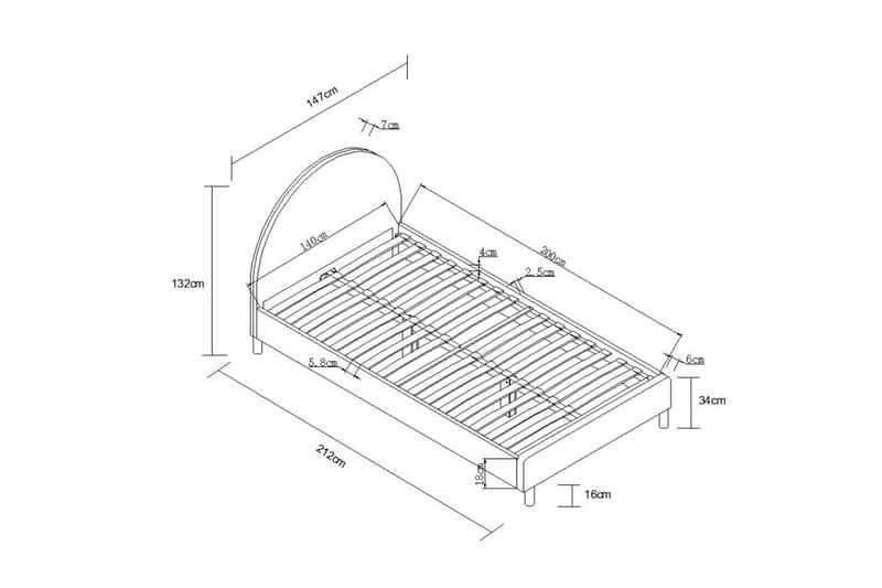Säng Moon Olivgrön, 140 x 200 cm - Olivgrön, 140 x 200 cm - Möbler - Säng - Sängram & sängstomme