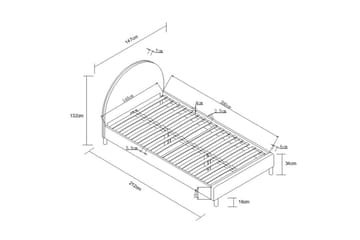 Säng Moon Vit, 140 x 200 cm - Vit, 140 x 200 cm - Möbler - Säng - Sängram & sängstomme