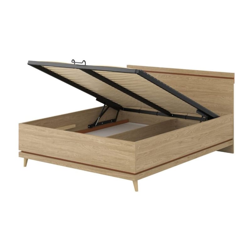 Säng Scandi lyftförvaring - 160 cm, Oljerad Ek - Möbler - Säng - Sängram & sängstomme