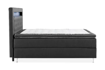 Alessia Komplett Sängpaket med Förvaring LED-belysning 160x200 cm - Svart - Möbler - Säng - Säng med förvaring
