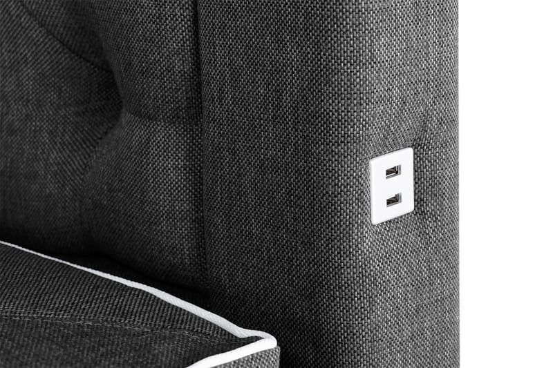 Alessia Komplett Sängpaket med Förvaring LED-belysning 160x200 cm - Svart - Möbler - Säng - Säng med förvaring