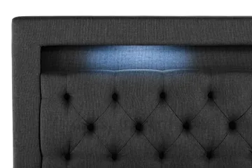 Alessia Komplett Sängpaket med Förvaring LED-belysning 160x200 cm - Svart - Möbler - Säng - Säng med förvaring