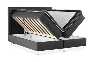 Alessia Komplett Sängpaket med Förvaring LED-belysning 160x200 cm - Svart - Möbler - Säng - Säng med förvaring