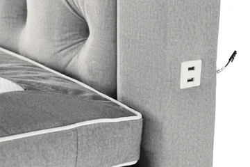 Alessia Komplett Sängpaket med Förvaring LED-belysning 180x200 cm - Grå / Ljusgrå - Möbler - Säng - Säng med förvaring