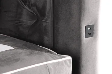 Alessia Komplett Sängpaket med Förvaring LED-belysning 180x200 cm - Mörkgrå Sammet - Möbler - Säng - Säng med förvaring