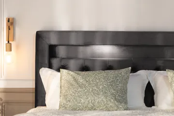 Alessia Komplett Sängpaket med Förvaring LED-belysning 180x200 cm - Mörkgrå Sammet - Möbler - Säng - Säng med förvaring