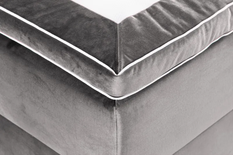 Alessia Komplett Sängpaket med Förvaring LED-belysning 180x200 cm - Mörkgrå Sammet - Möbler - Säng - Säng med förvaring