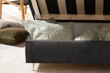 Alessia Komplett Sängpaket med Förvaring LED-belysning 180x200 cm - Mörkgrå Sammet - Möbler - Säng - Säng med förvaring