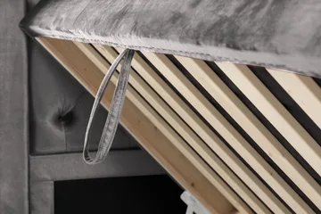 Alessia Komplett Sängpaket med Förvaring LED-belysning 180x200 cm - Mörkgrå Sammet - Möbler - Säng - Säng med förvaring