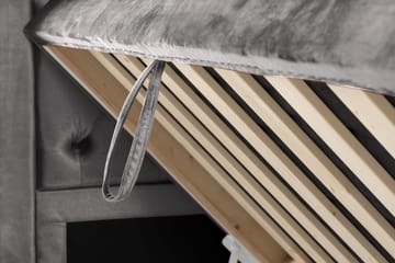 Alessia Komplett Sängpaket med Förvaring LED-belysning 180x200 cm - Mörkgrå Sammet - Möbler - Säng - Säng med förvaring