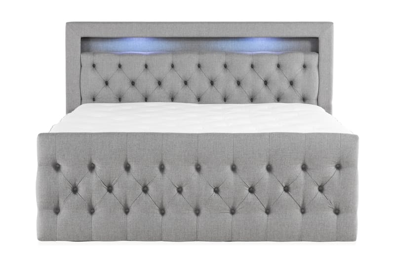 Altaneira Komplett Sängpaket med Lådförvaring LED-belysning 160x200 - Grå - Möbler - Säng - Säng med förvaring