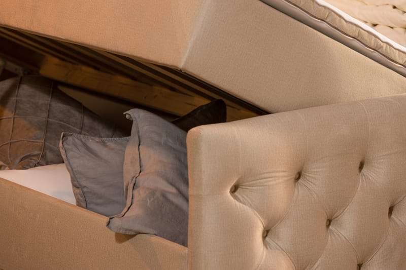 Altaneira Komplett Sängpaket med Lyftförvaring LED-belysning 160x200 - Beige - Möbler - Säng - Säng med förvaring