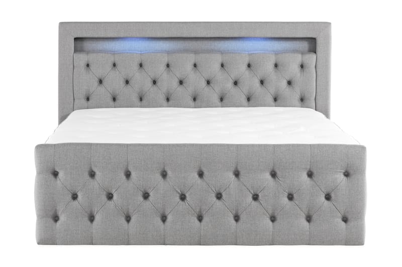 Altaneira Komplett Sängpaket med Lyftförvaring LED-belysning 160x200 - Grå - Möbler - Säng - Säng med förvaring