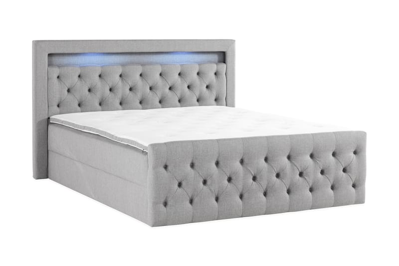 Altaneira Komplett Sängpaket med Lyftförvaring LED-belysning 160x200 - Grå - Möbler - Säng - Säng med förvaring