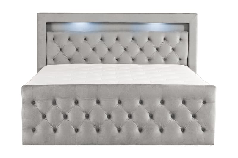 Altaneira Komplett Sängpaket med Lyftförvaring LED-belysning 160x200 - Grå - Möbler - Säng - Säng med förvaring