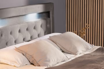 Altaneira Komplett Sängpaket med Lyftförvaring LED-belysning 160x200 - Grå - Möbler - Säng - Säng med förvaring