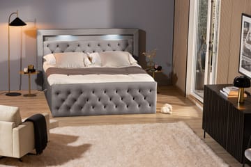 Altaneira Komplett Sängpaket med Lyftförvaring LED-belysning 160x200 - Grå - Möbler - Säng - Säng med förvaring