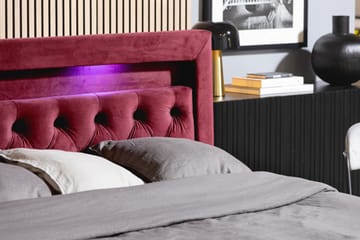 Altaneira Komplett Sängpaket med Lyftförvaring LED-belysning 160x200 - Röd - Möbler - Säng - Säng med förvaring