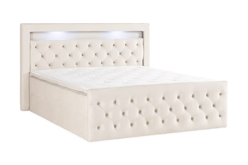 Altaneira Komplett Sängpaket med lyftförvaring LED-belysning 180x200 - Beige - Möbler - Säng - Säng med förvaring