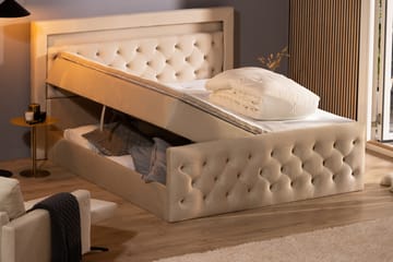 Altaneira Komplett Sängpaket med lyftförvaring LED-belysning 180x200 - Beige - Möbler - Säng - Säng med förvaring