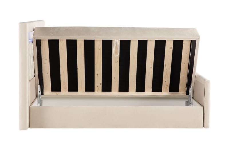 Altaneira Komplett Sängpaket med lyftförvaring LED-belysning 180x200 - Beige - Möbler - Säng - Säng med förvaring
