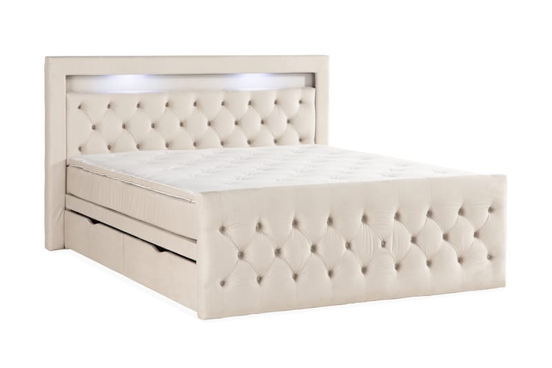 Altaneira Sängpaket 160x200 med Lådförvaring - Beige - Säng med förvaring - Komplett sängpaket