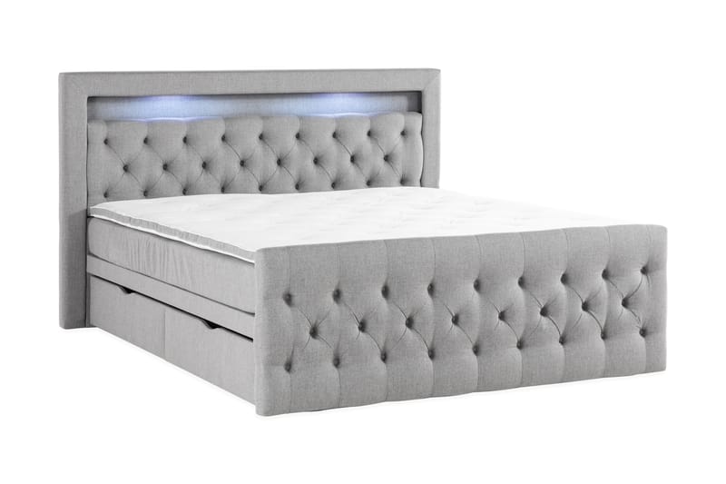 Altaneira Sängpaket 160x200 med Lådförvaring - Grå - Säng med förvaring - Komplett sängpaket