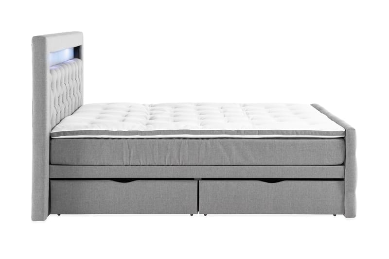 Altaneira Sängpaket 160x200 med Lådförvaring - Grå - Säng med förvaring - Komplett sängpaket