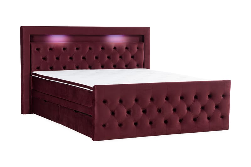 Altaneira Sängpaket 160x200 med Lådförvaring - Röd - Säng med förvaring - Komplett sängpaket
