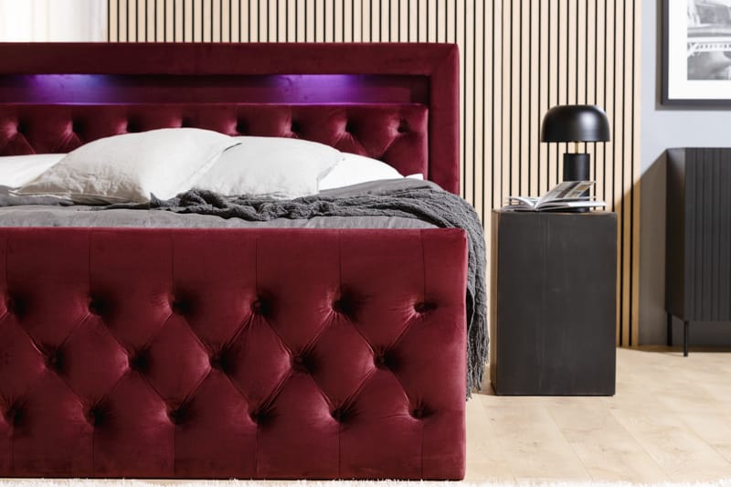 Altaneira Sängpaket 160x200 med Lådförvaring - Röd - Säng med förvaring - Komplett sängpaket