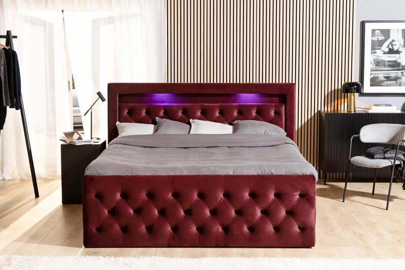 Altaneira Sängpaket 160x200 med Lyftförvaring - Röd - Komplett sängpaket - Säng med förvaring