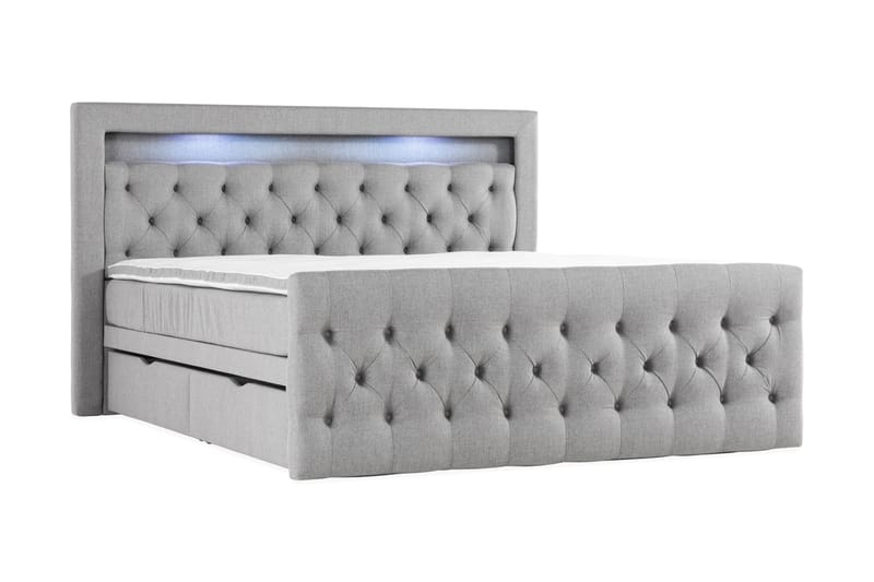 Altaneira Sängpaket 180x200 med Lådförvaring - Grå - Säng med förvaring - Komplett sängpaket