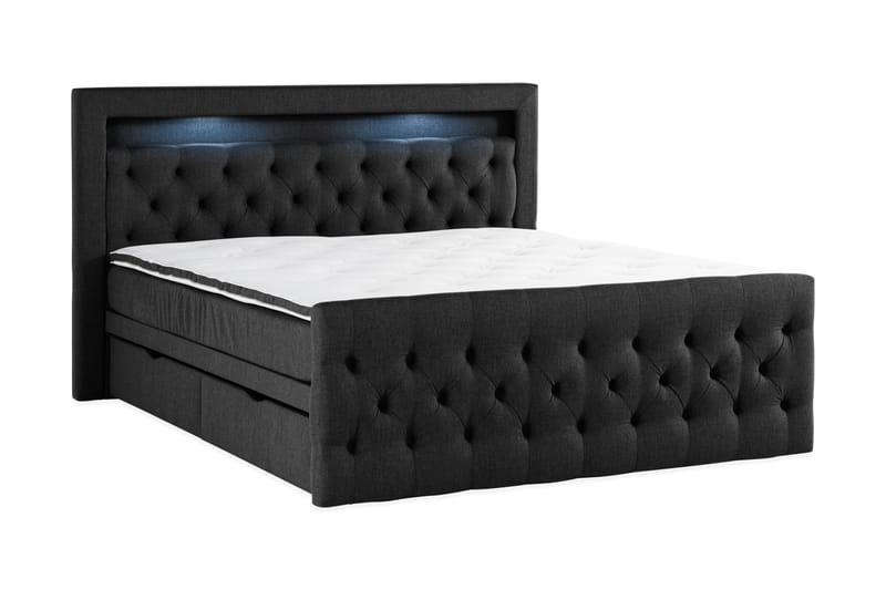 Altaneira Sängpaket 180x200 med Lådförvaring - Svart - Säng med förvaring - Komplett sängpaket