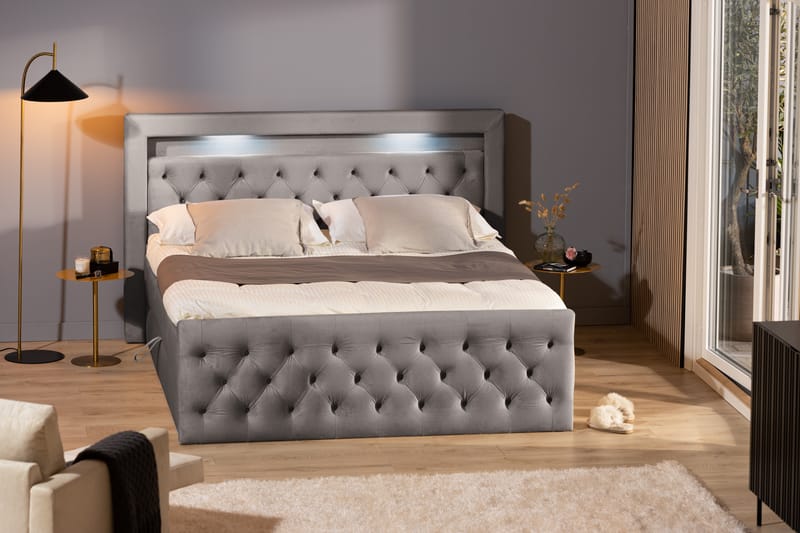 Altaneira Sängpaket 180x200 med Lyftförvaring - Grå - Säng med förvaring - Komplett sängpaket