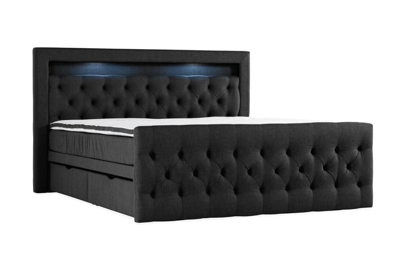 Altaneira Sängpaket160x200 med Lådförvaring - Svart - Säng med förvaring - Komplett sängpaket