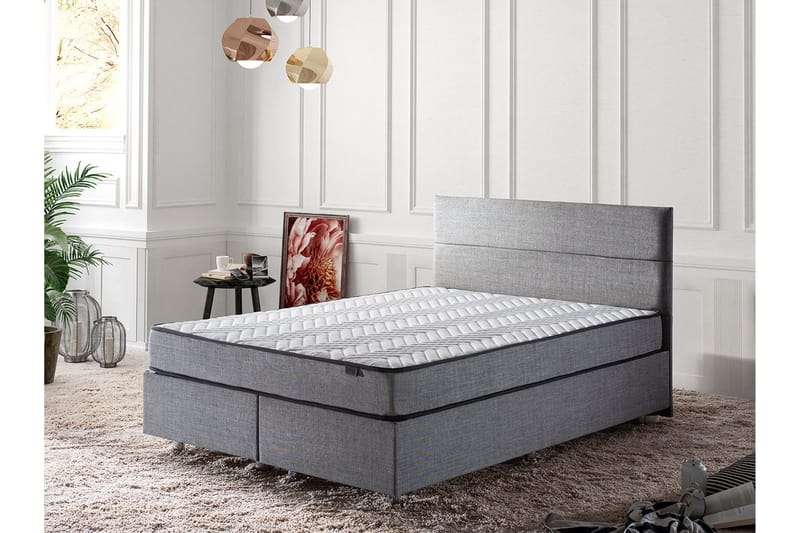 Argentu Kontinentalsäng 140x190 cm - Grå - Möbler - Säng - Säng med förvaring