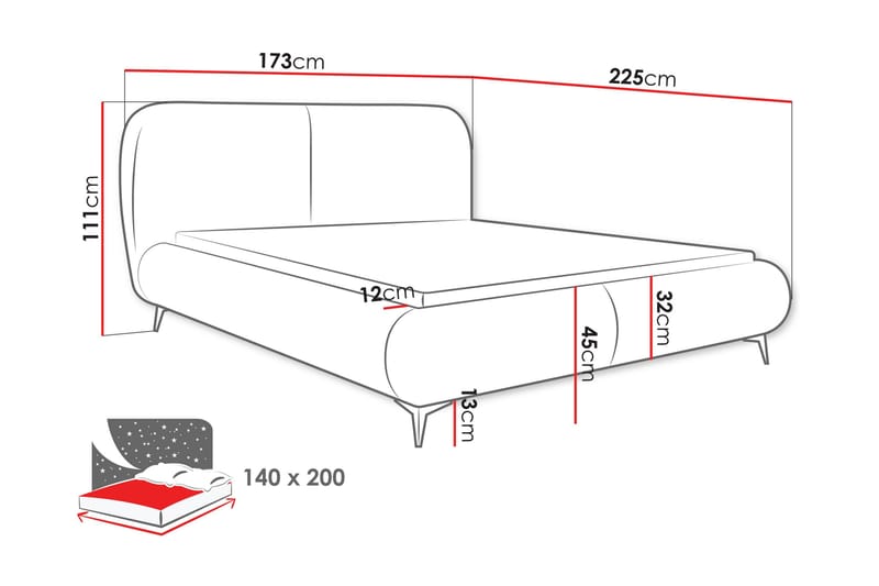Arondel Förvaringssäng - Grå - Möbler - Säng - Säng med förvaring